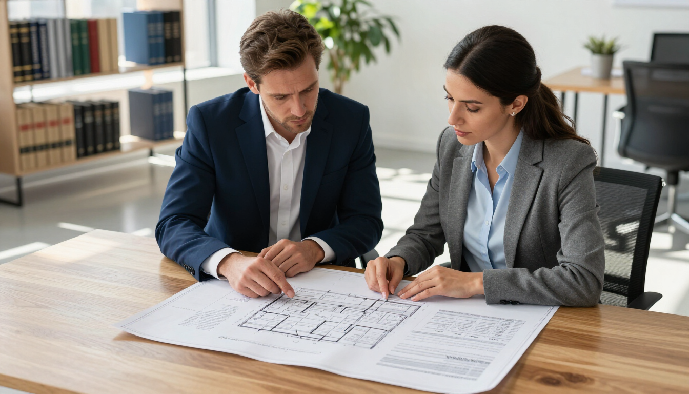 Commercial property seller reviewing a 1031 exchange plan with a tax advisor