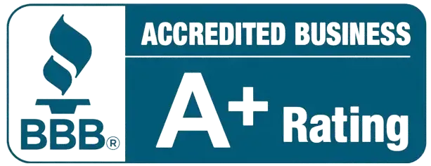 BBB Accredited Business logo with A+ Rating.