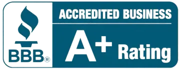 BBB Accredited Business logo with A+ Rating.