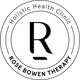 The logo for holistic health clinic rose bowen therapy has a letter r in a circle.