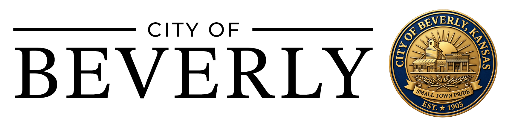 The city of beverly logo is black and white on a white background.