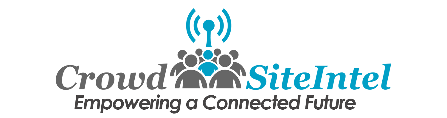 CrowdSiteIntel logo with blue Wi-Fi icon and tagline “Empowering a Connected Future”