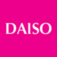 The daiso logo is on a pink background.