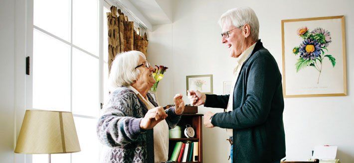 And elderly couple enjoying each other's company