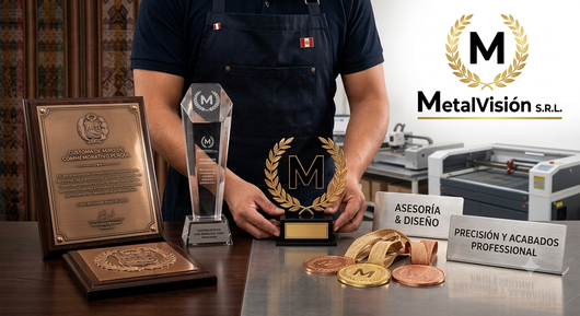 Equipo de MetalVisión S.R.L. fabricando placas metálicas personalizadas