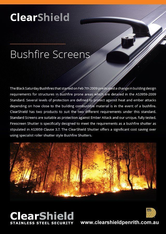 An Advertisement for Bushfire Screens by ClearShield - Penrith, NSW - ClearShield-Penrith An Advertisement for Bushfire Screens by ClearShield - Penrith, NSW - ClearShield-Penrith