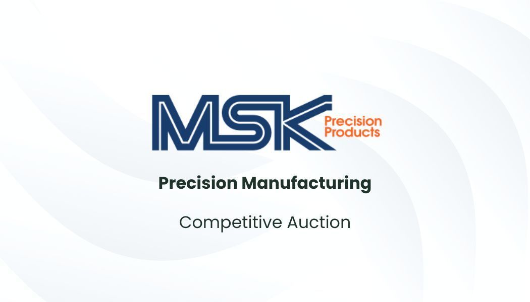 Logo for MSK Precision Products, featuring the letters MSK in blue, with
