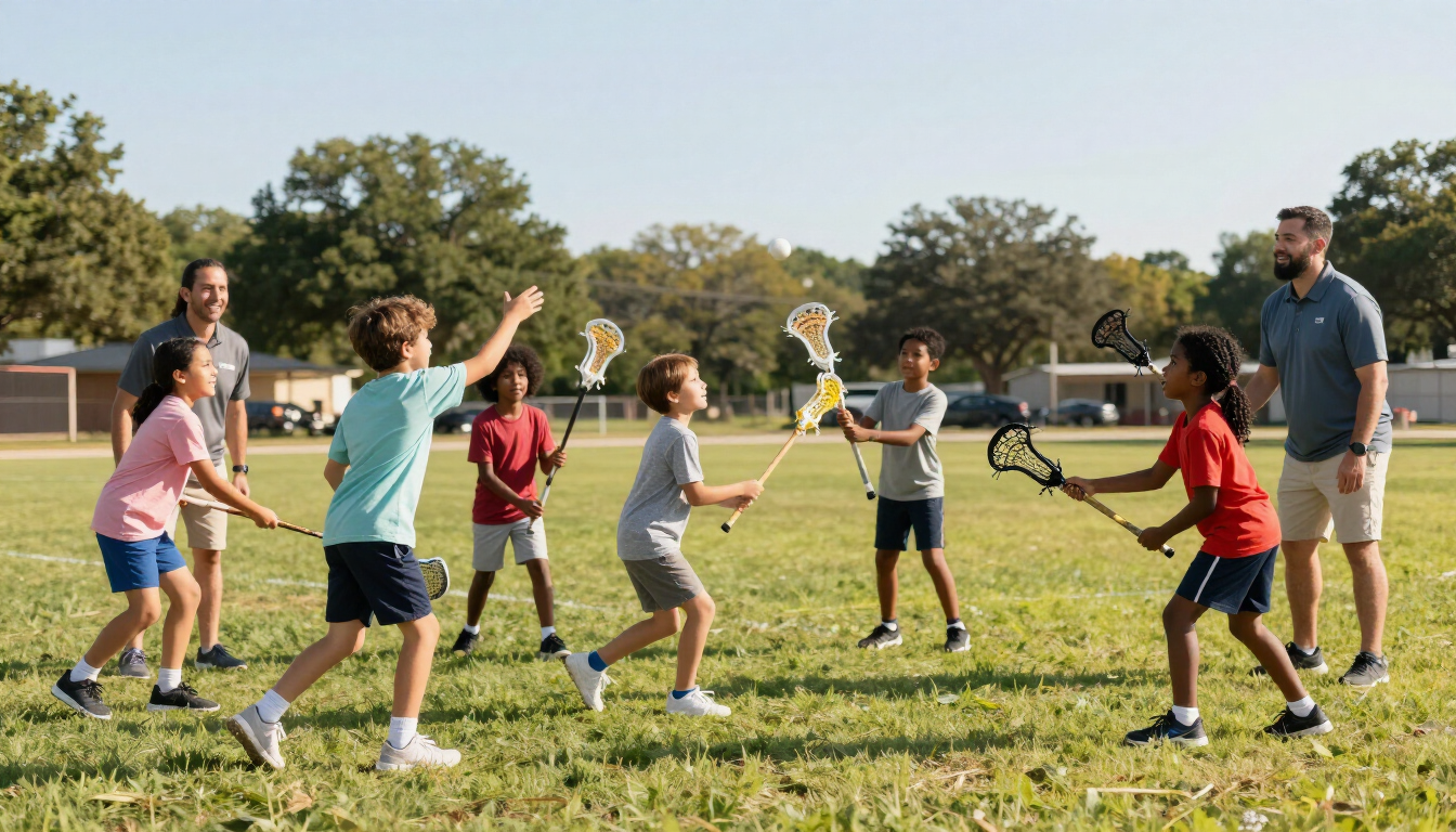 Youth lacrosse practice focused on passing and teamwork