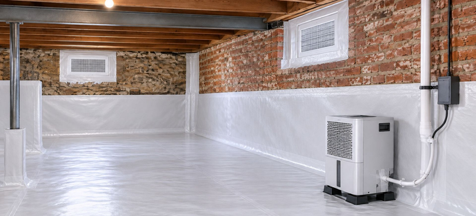Fully encapsulated crawl space with sealed liner
in a Tiffin, OH home