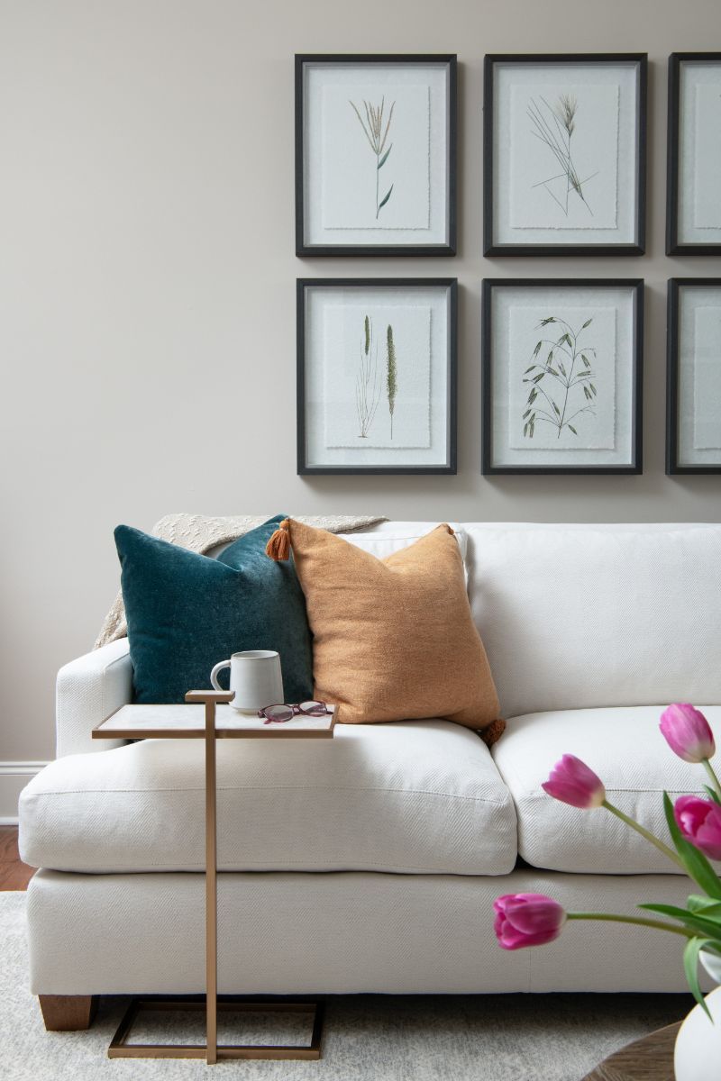 A living room with a white couch and a coffee table - Charlotte, NC