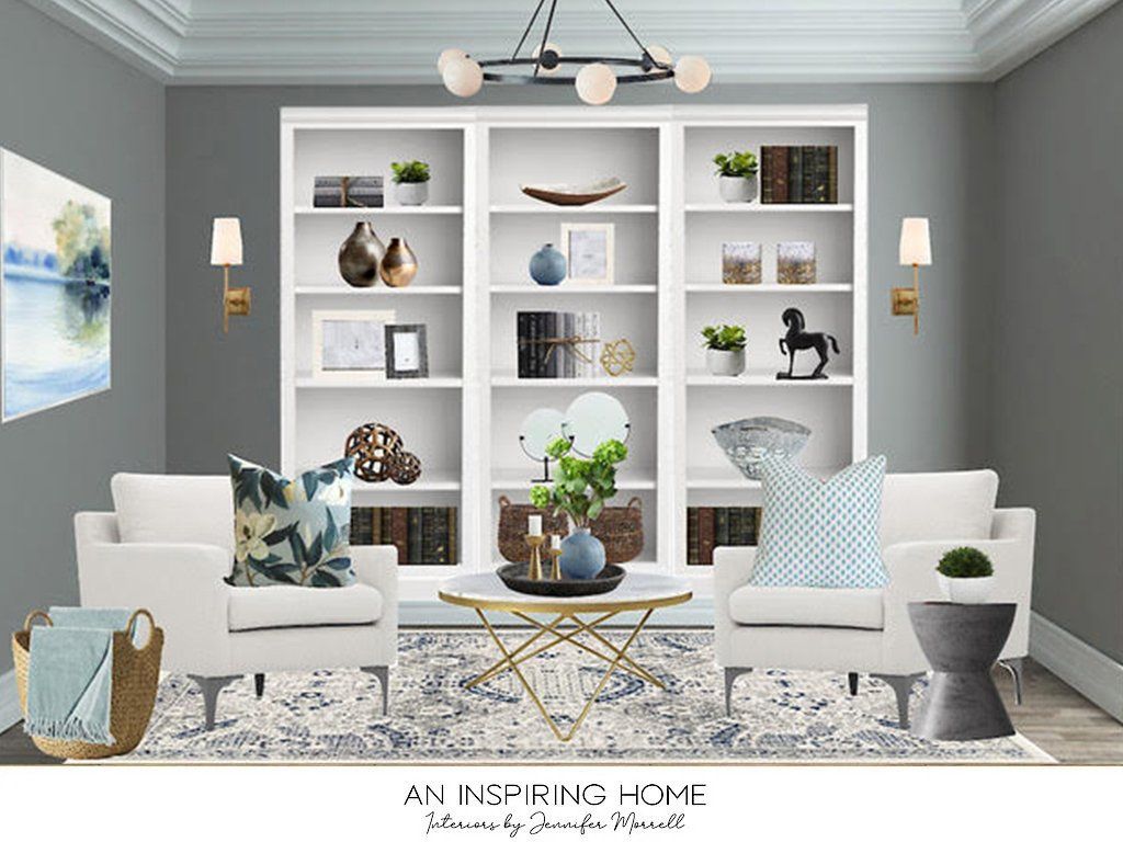 Interior Designs Ideas for Cozy Neutral Library | An Inspiring Home