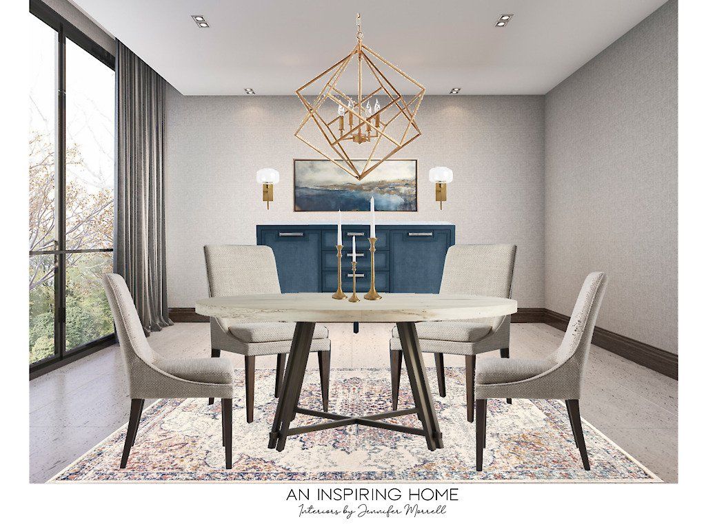 Neutral and Gold Dining Room | Charlotte & Waxhaw | An Inspiring Home