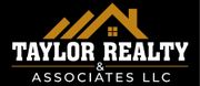 The logo for taylor realty and associates llc has a house on it.