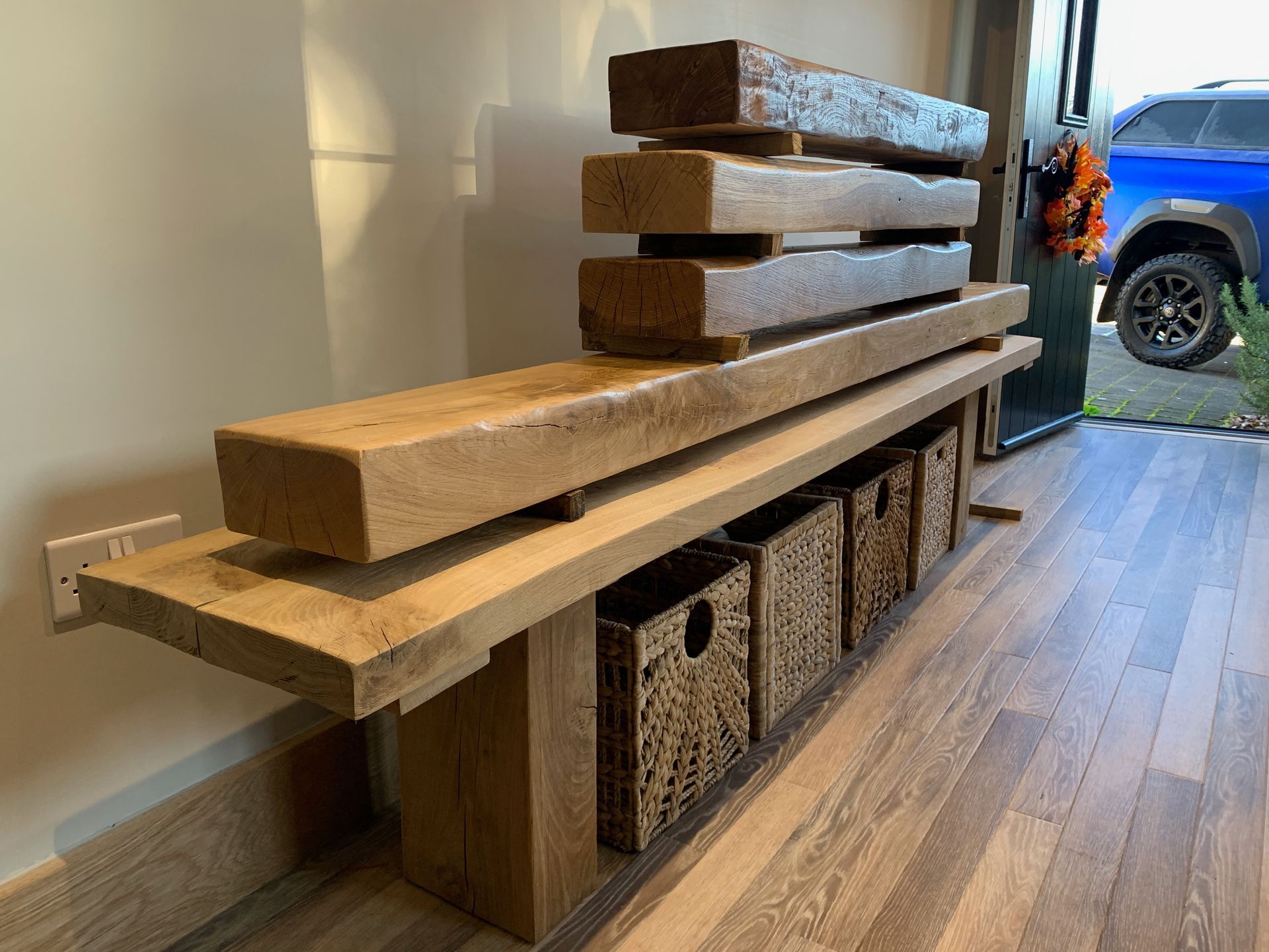 oak fireplace mantel