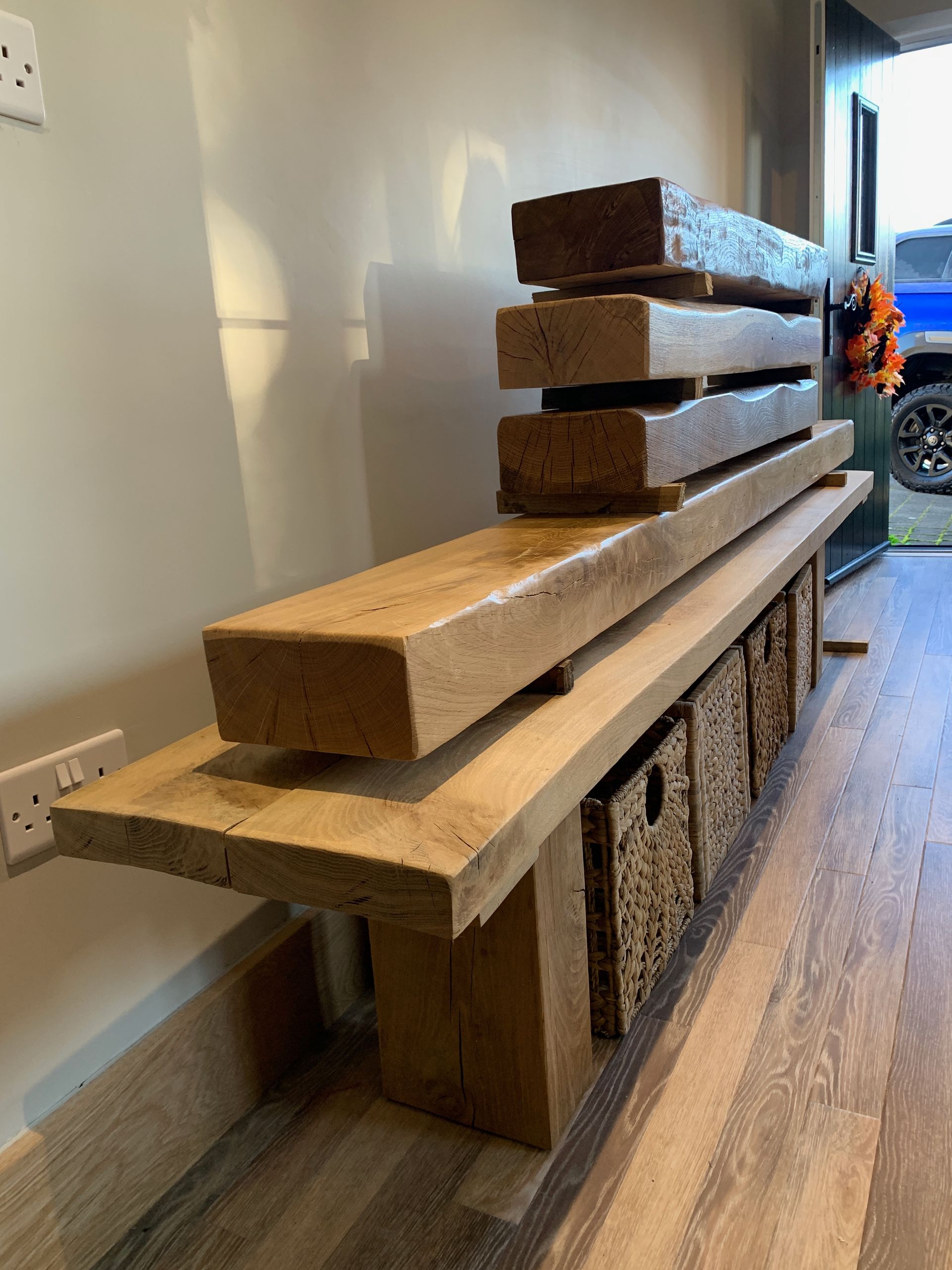 oak fire place beam