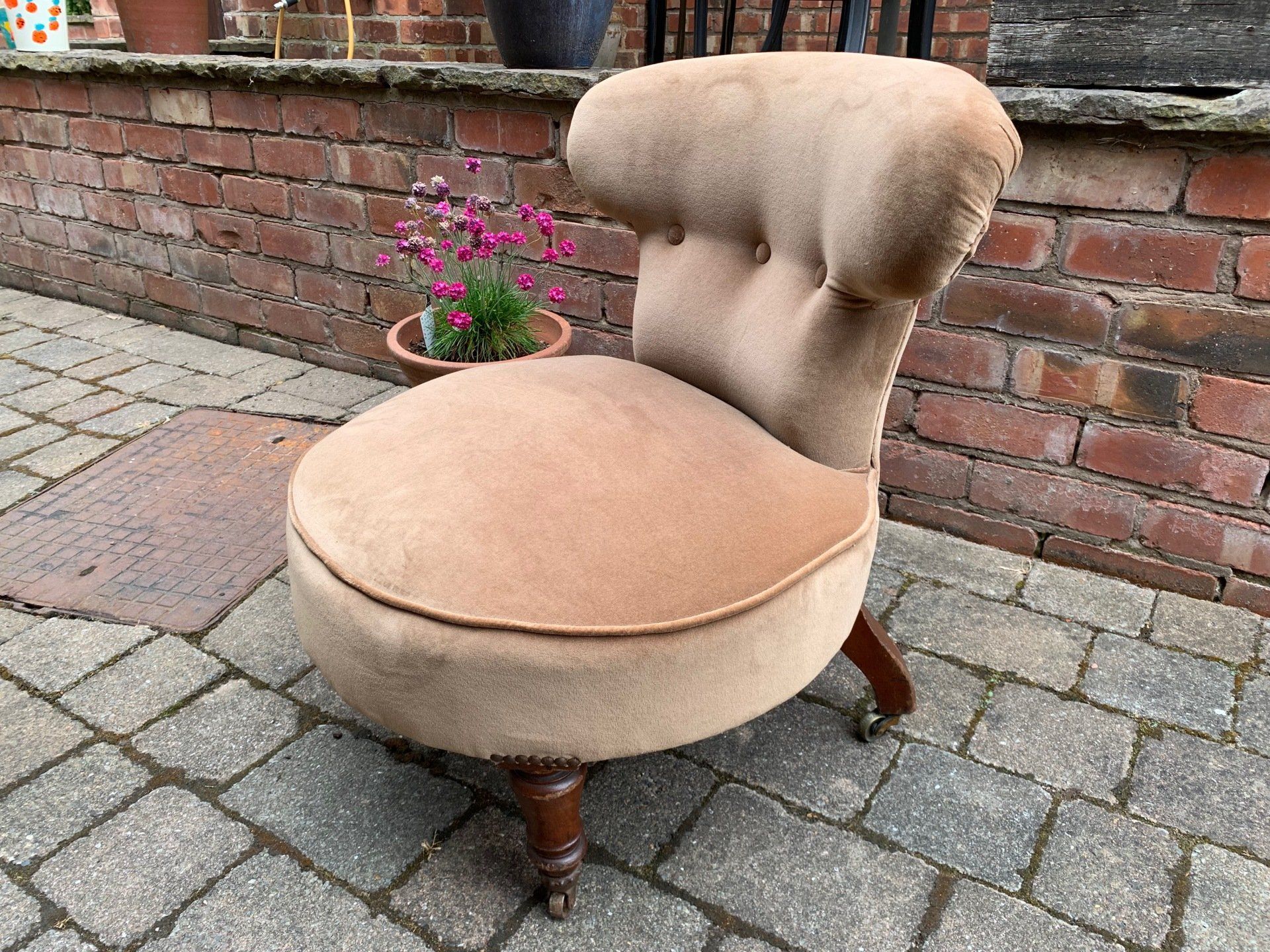 Vintage Vanity Chair on Casters