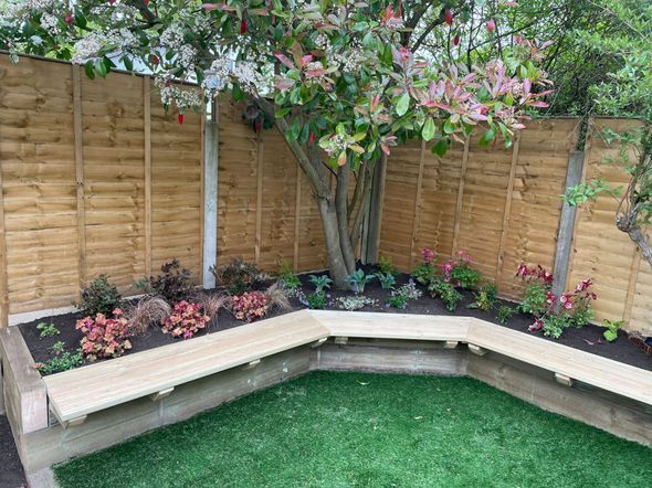 Need a new garden in Surrey? Corner garden designed by Surrey Heath Landscaping