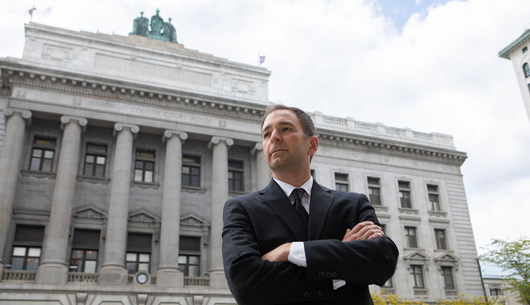 Mark D'Apolito Candidate for Mahoning County Common Pleas Judge Standing in Front of Mahoning County Courthouse