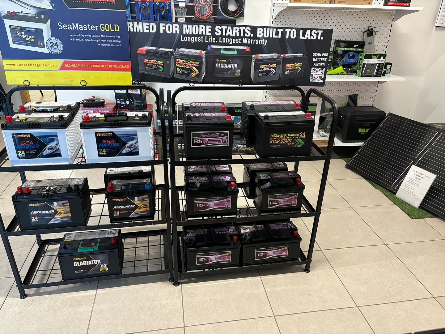 A Display Of Batteries In A Store — Coast 2 Coast Batteries in West Gosford, NSW