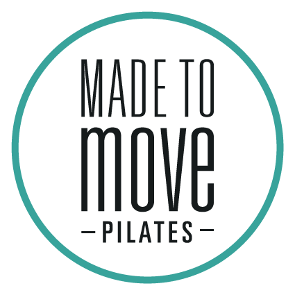 A logo for a pilates studio called made to move pilates.