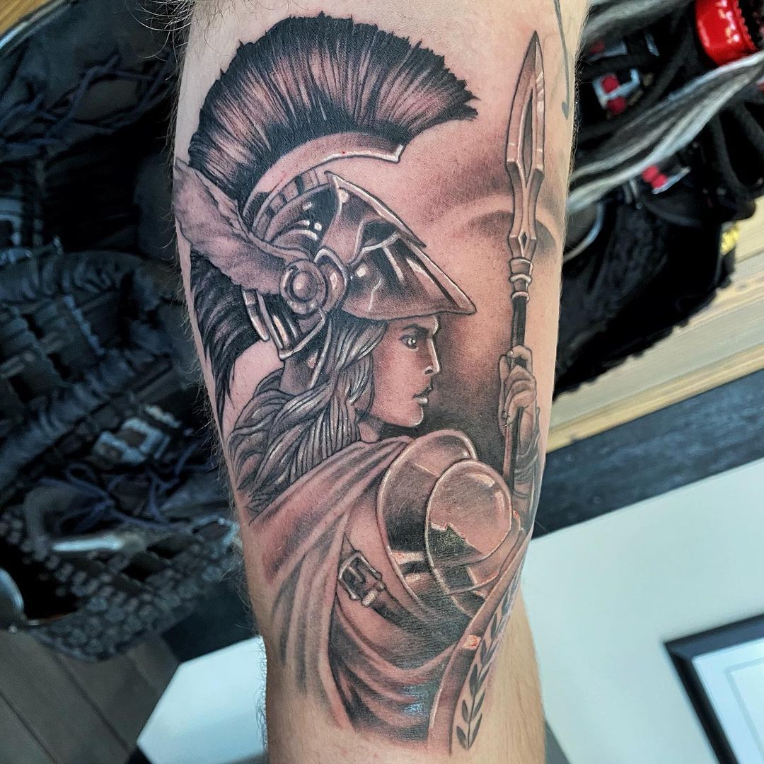 Amazon Warrior Tattoo by Chad Lavers at Crimson Empire Tattoo in Edmonton Alberta Canada