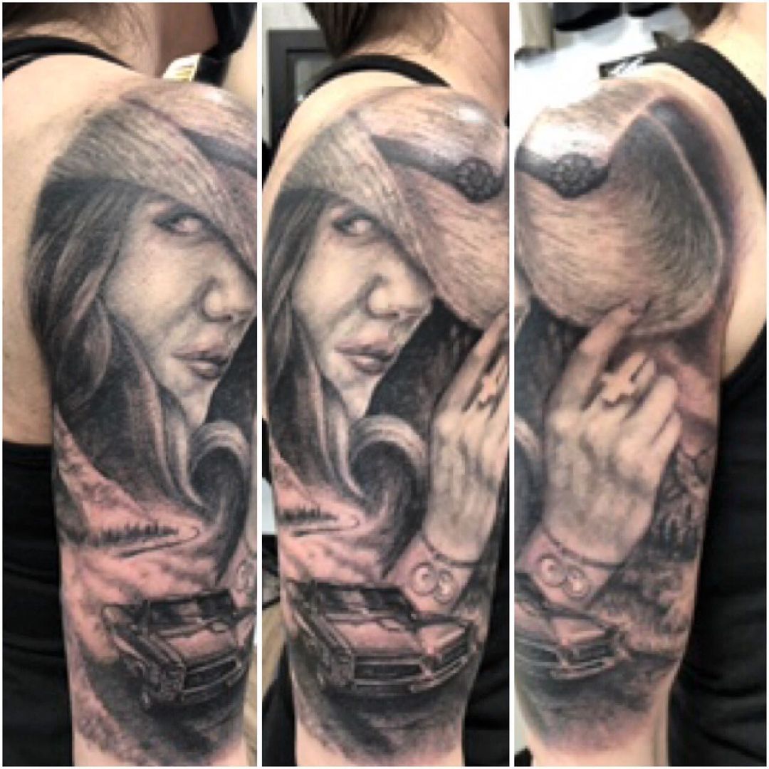 Cowgirl Tattoo by Steve Hayes at Black Gold Tattoo Co in Edmonton Alberta Canada