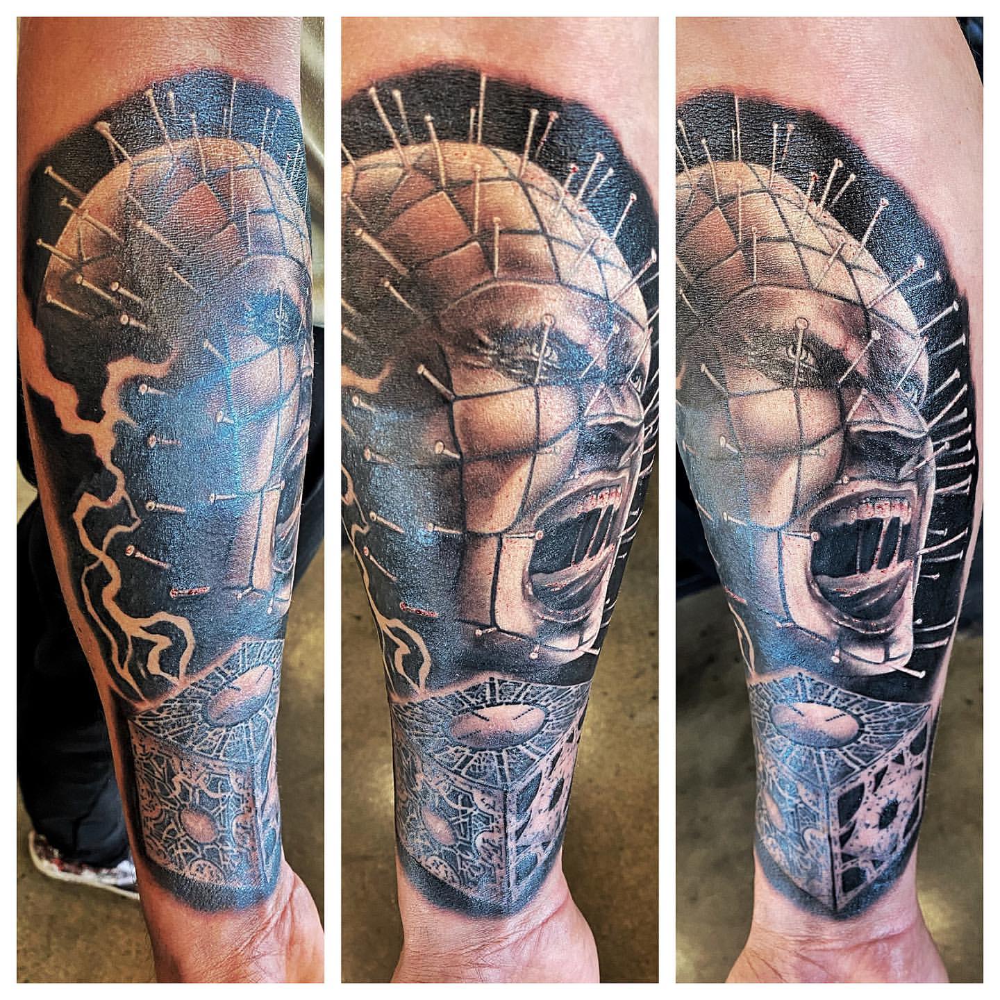 Pinhead Tattoo by Chad Lavers at Crimson Empire Tattoo in Edmonton Alberta Canada