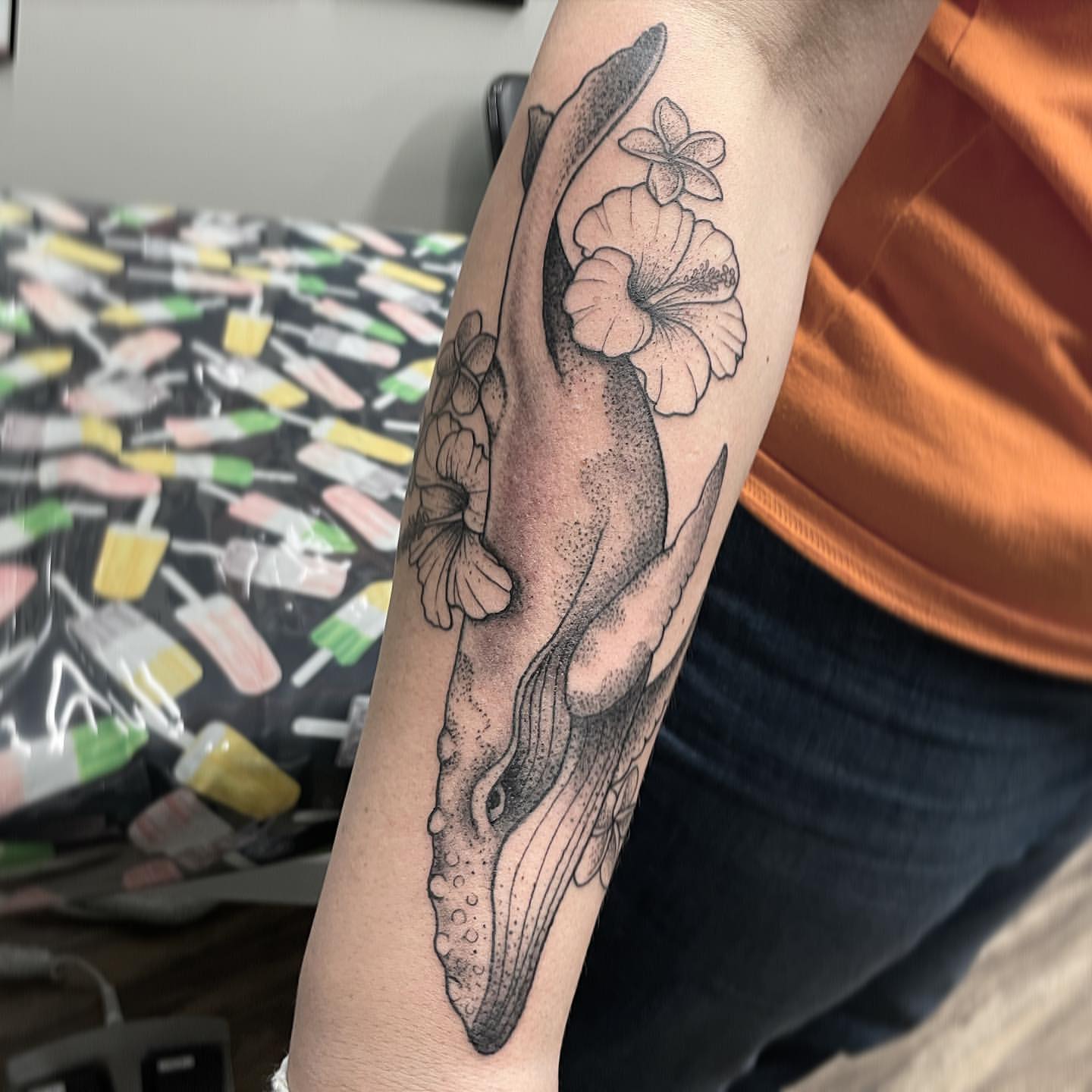 Humpback Whale Tattoo by Jess Alther at Black Gold Tattoo Co in Edmonton Alberta Canada
