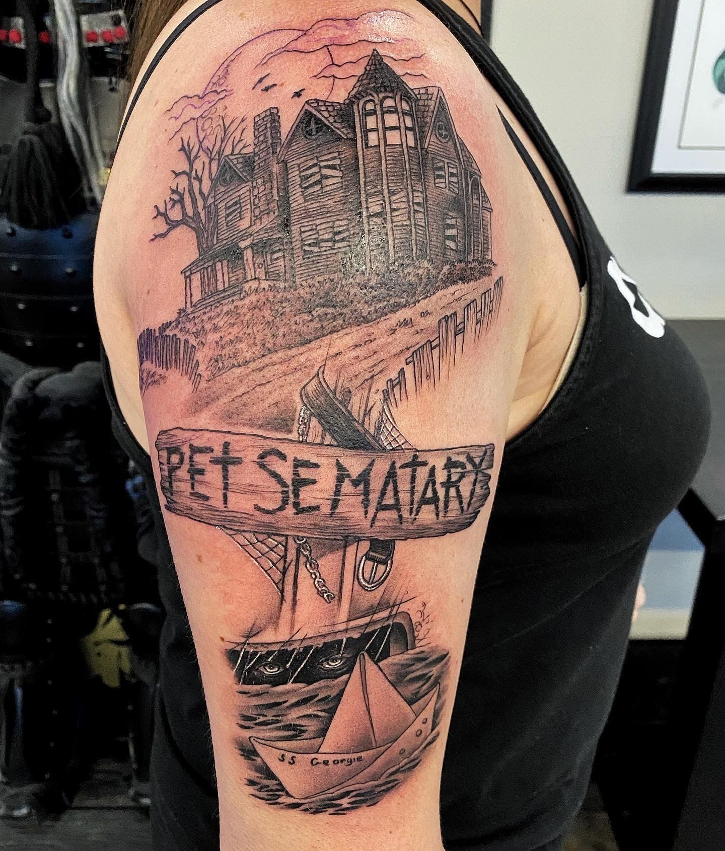 Horror Movie Half Sleeve by Chad Lavers at Crimson Empire Tattoo in Edmonton Alberta Canada