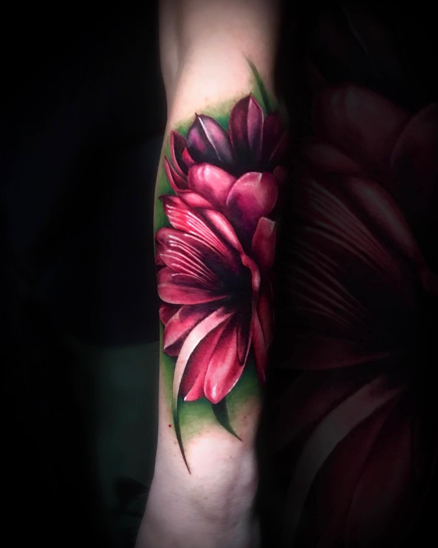 Floral Tattoo by Jackson Sukhov at Black Gold Tattoo Co in Edmonton Alberta Canada