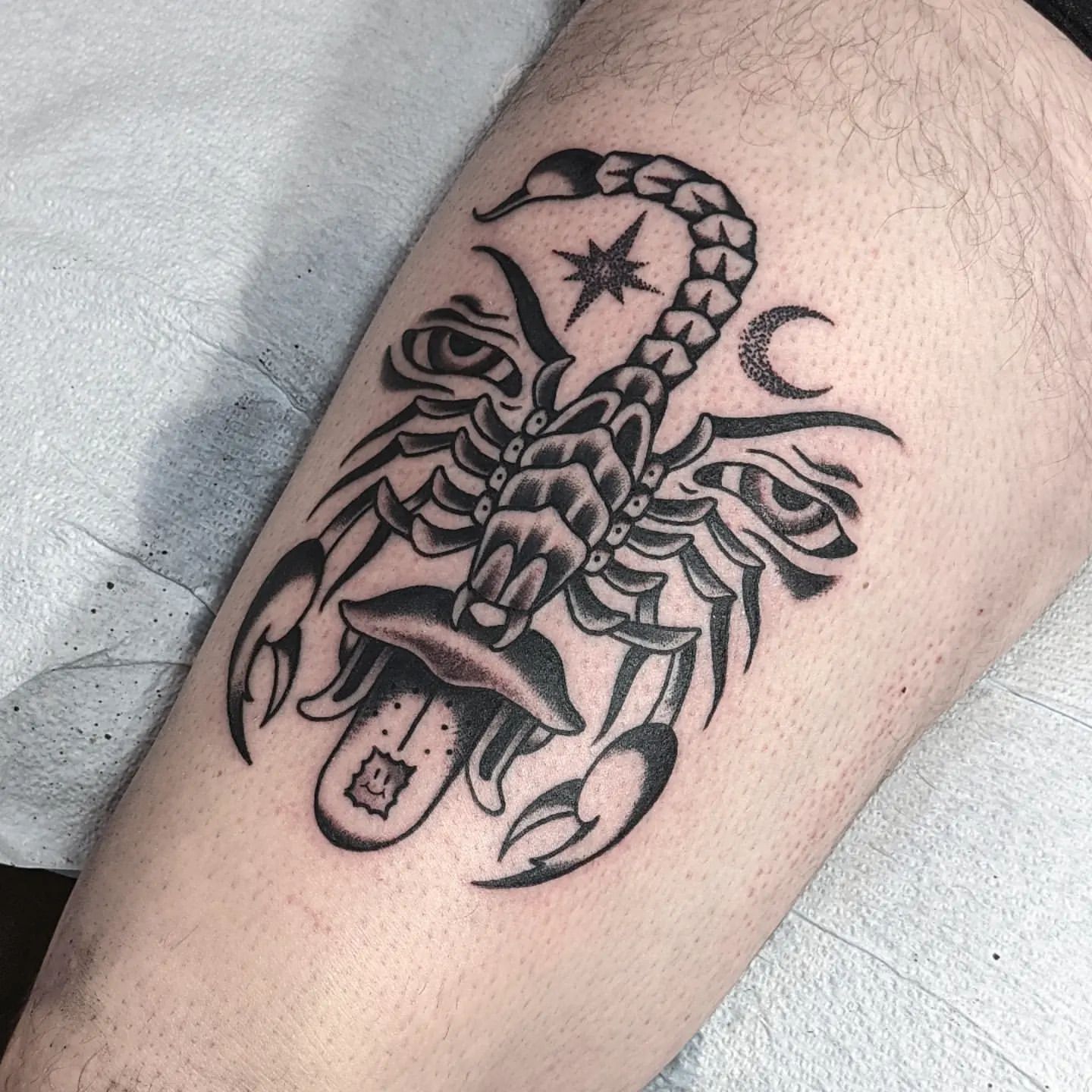 Scorpion Tattoo Chris Benson at Silver Ghost Tattoo in Edmonton Alberta Canada