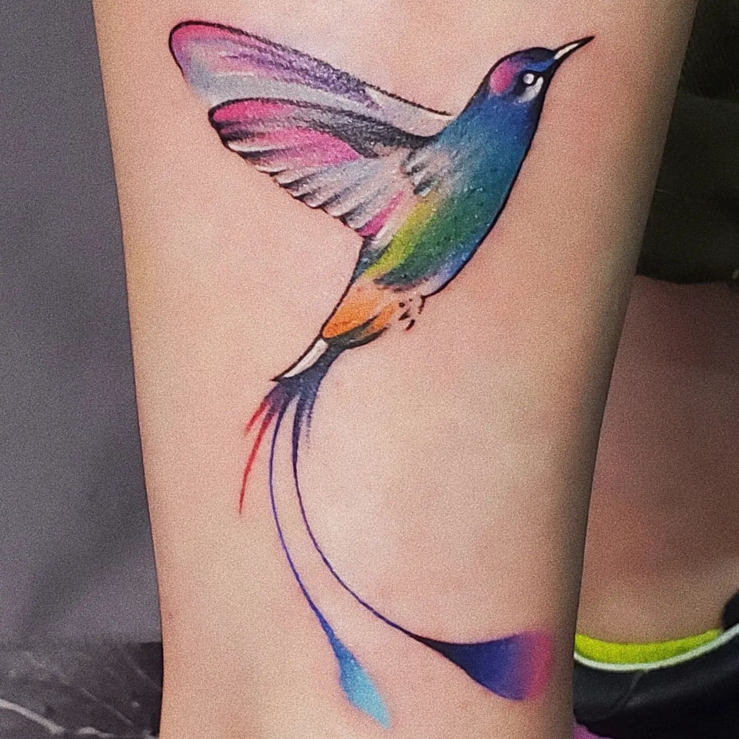 Hummingbird Tattoo by Ian Wang at Black Gold Tattoo Co in Edmonton Alberta Canada