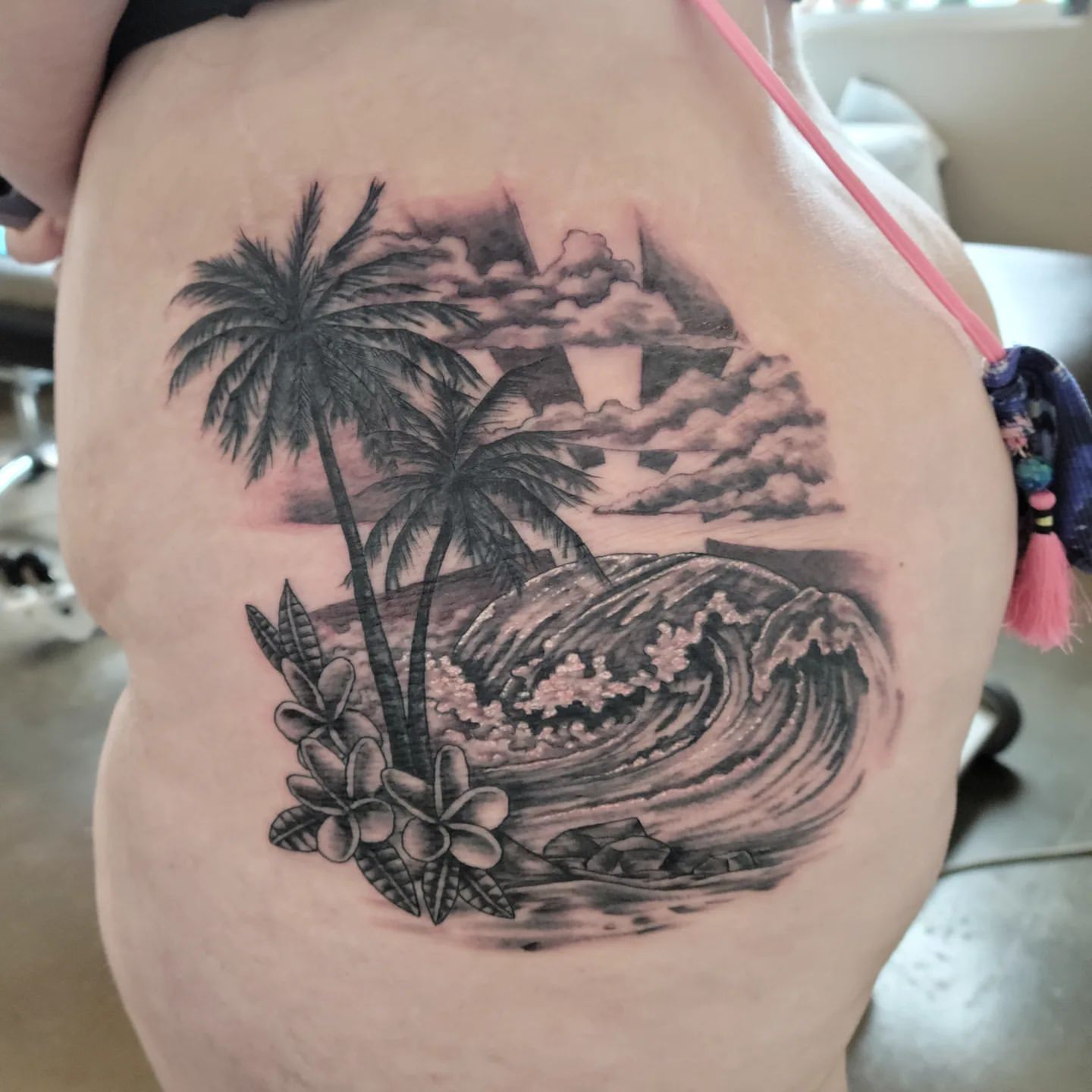 Tropical Wave Tattoo by Sheila Anderson at Crimson Empire Tattoo in Edmonton Alberta Canada