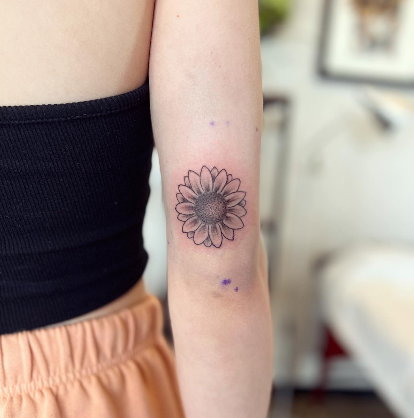 Sunflower Tattoo by Vinny Nguyen at Crimson Empire Tattoo in Edmonton Alberta Canada