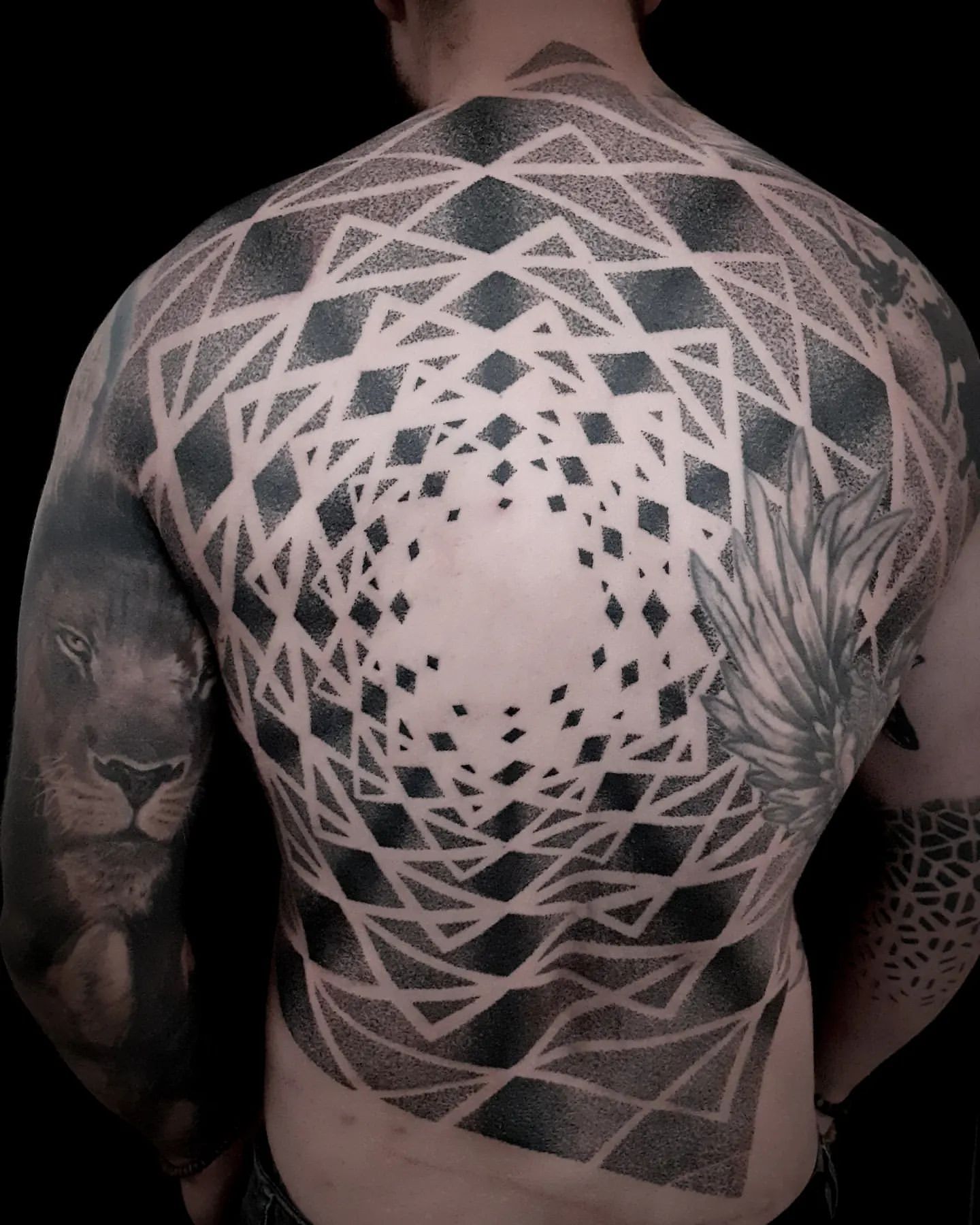 Geometric Dotwork Tattoo by Alex at Black Gold Tattoo Co in Edmonton Alberta Canada