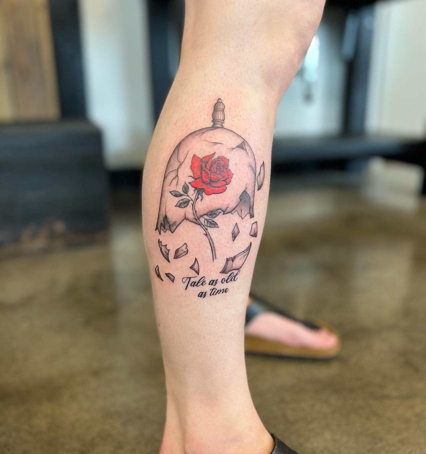 Beauty and the Beast Rose Tattoo by Vinny Nguyen at Crimson Empire Tattoo in Edmonton Alberta Canada
