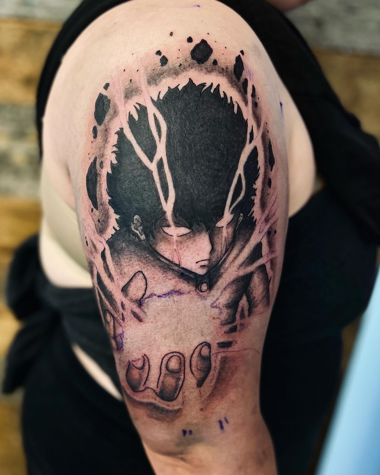 Mob Psycho 100 Tattoo by Vinny Nguyen at Crimson Empire Tattoo in Edmonton Alberta Canada