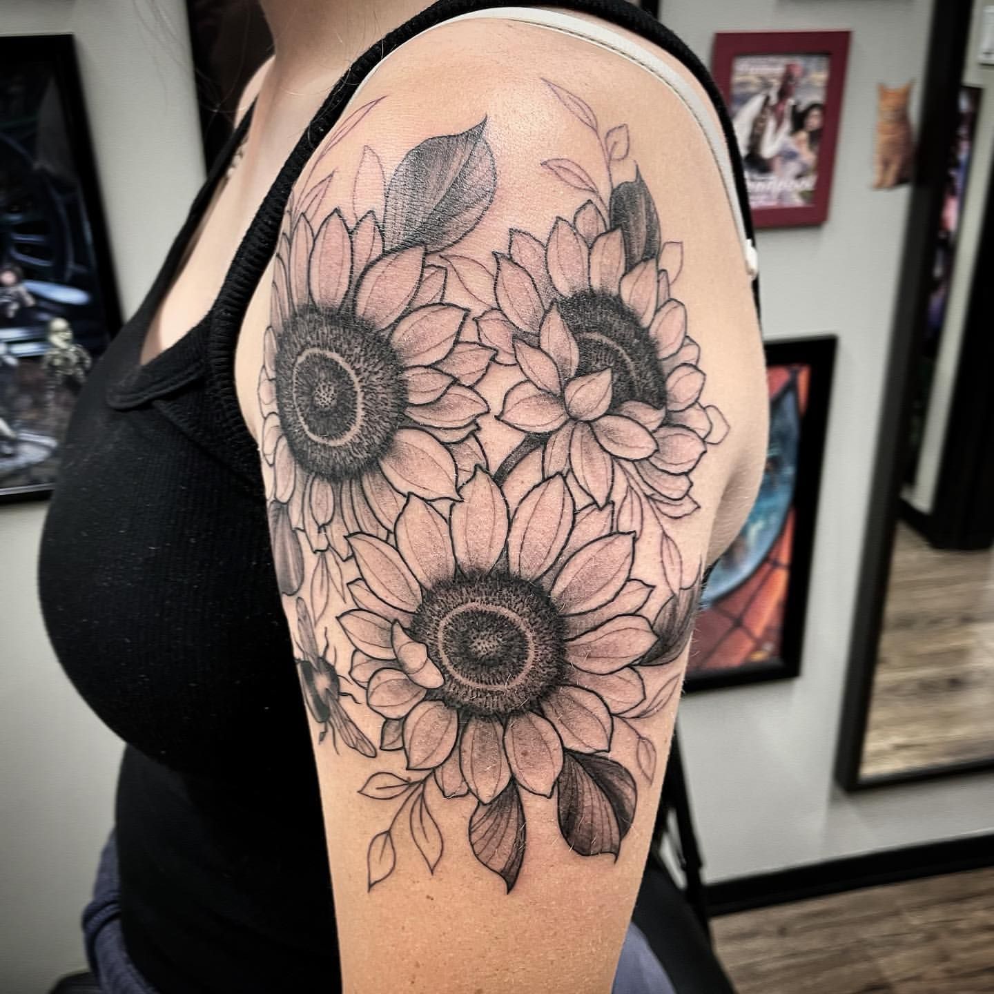 Floral Tattoo by Jess Alther at Black Gold Tattoo Co in Edmonton Alberta Canada
