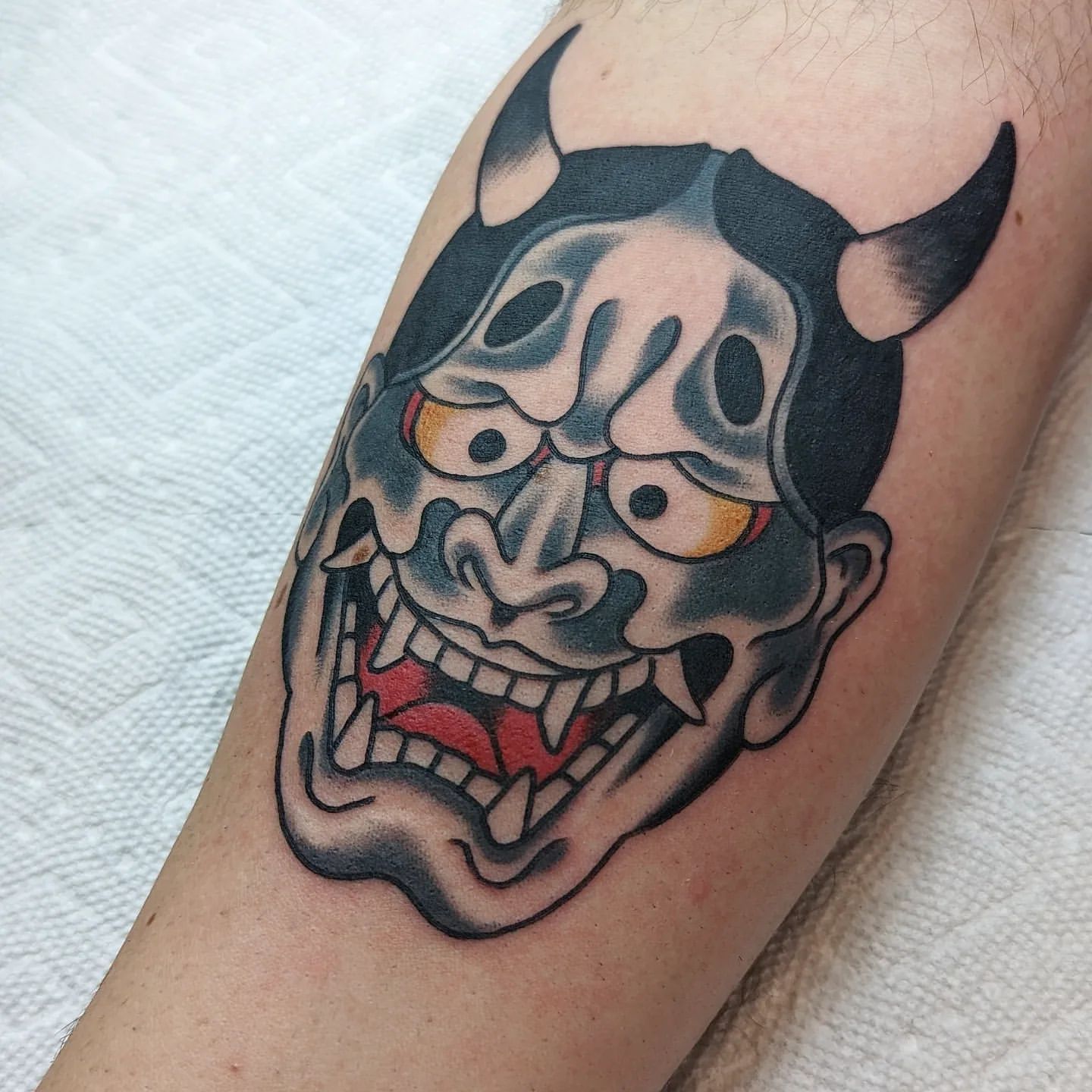 Hannya Tattoo Chris Benson at Silver Ghost Tattoo in Edmonton Alberta Canada