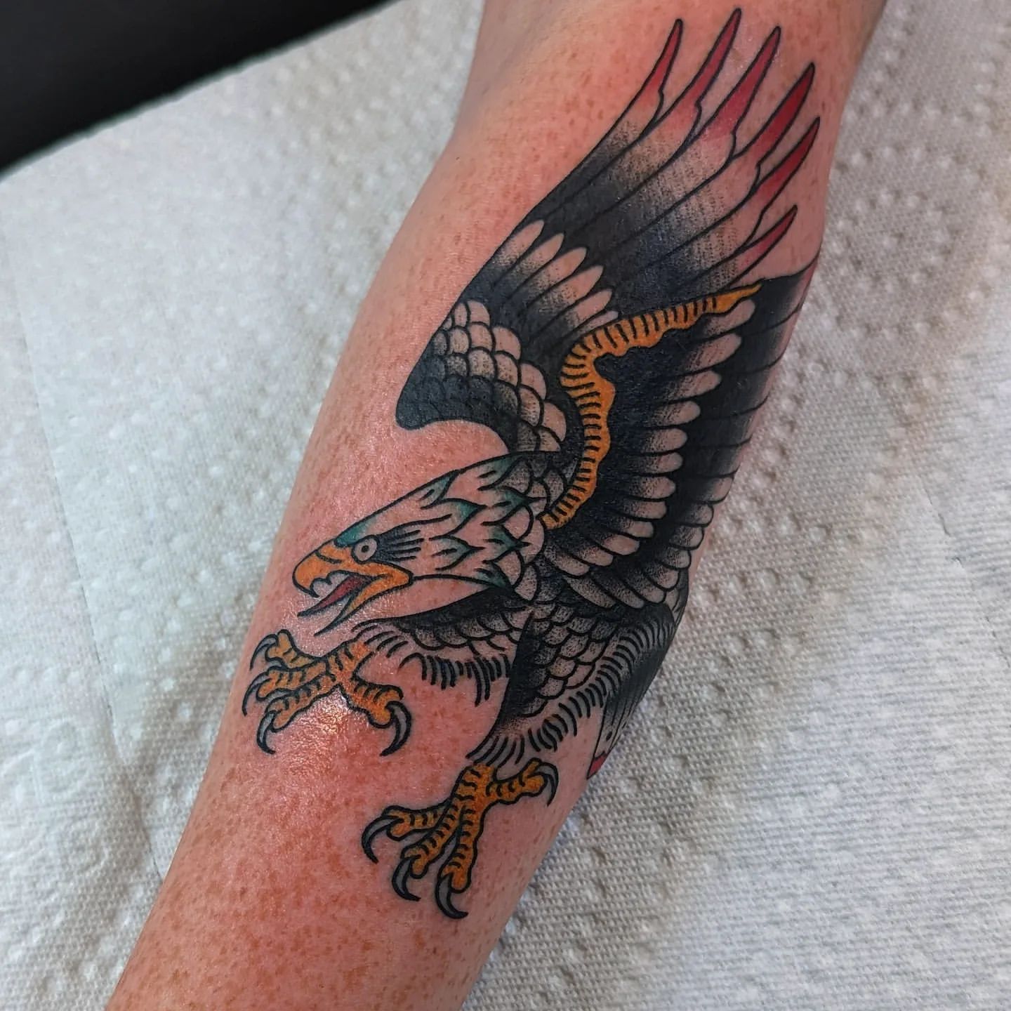 Eagle Tattoo Chris Benson at Silver Ghost Tattoo in Edmonton Alberta Canada