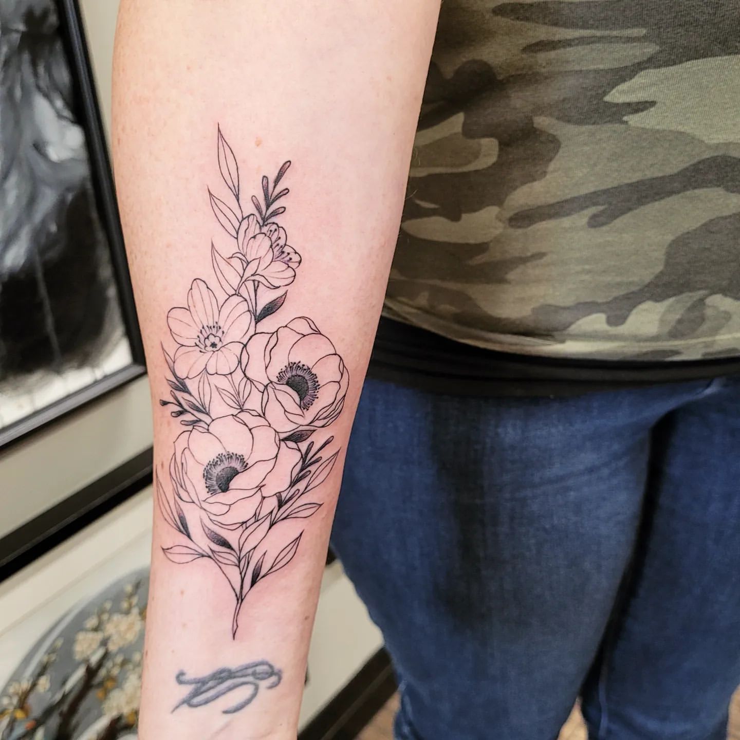 Floral Tattoo by Ian Wang at Black Gold Tattoo Co in Edmonton Alberta Canada
