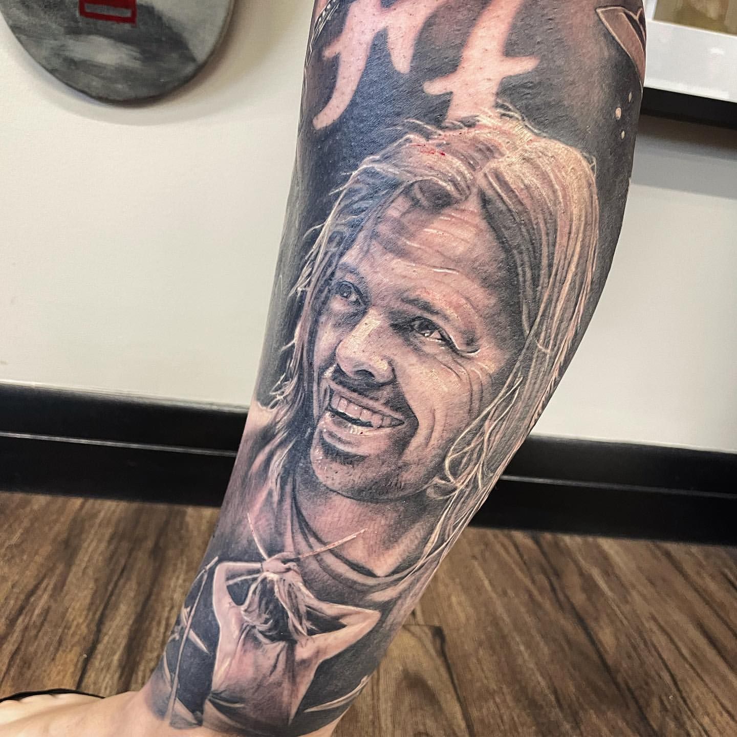 Taylor Hawkins Tribute Tattoo by Sarah Michelle at Crimson Empire Tattoo in Edmonton Alberta Canada