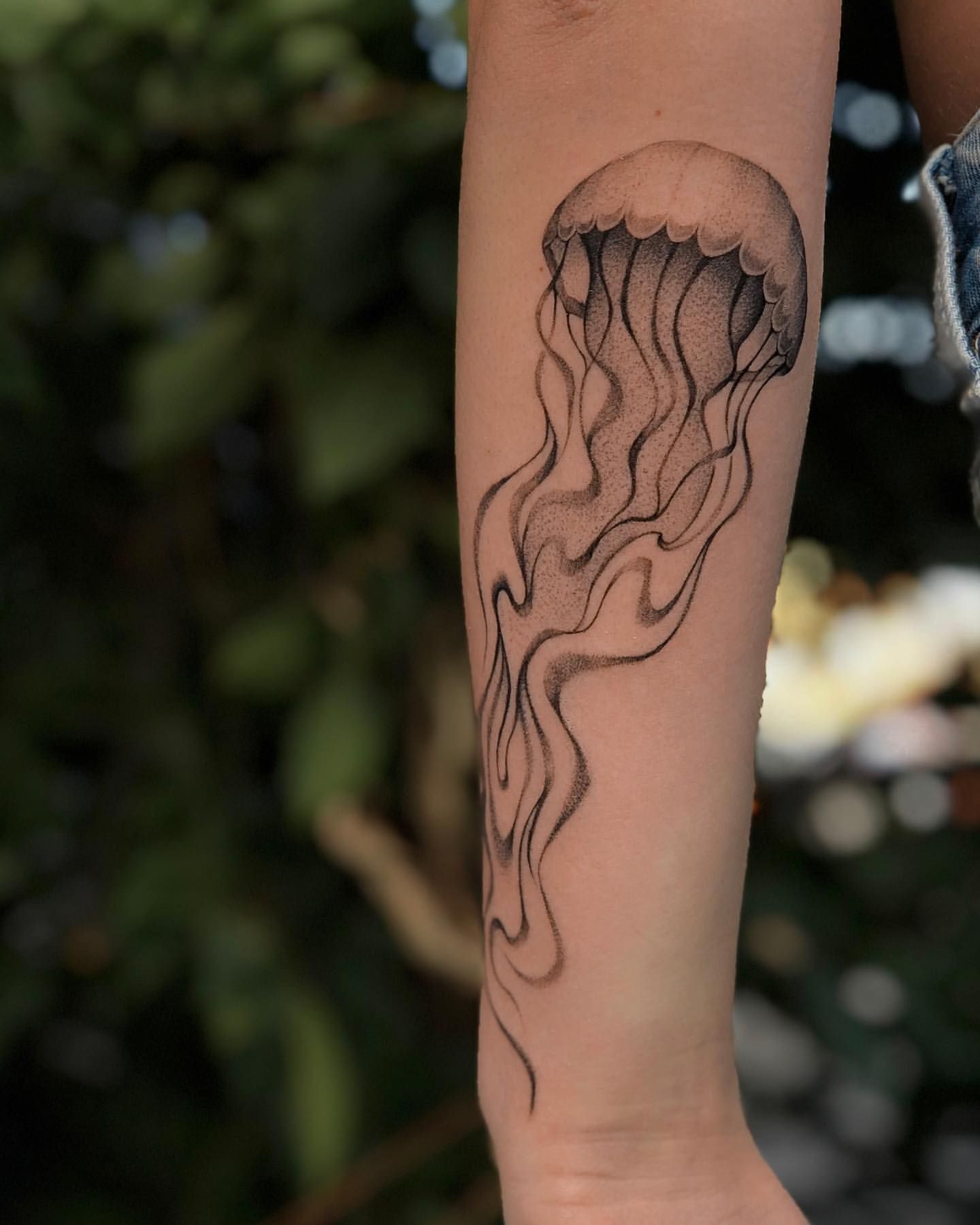 Jellyfish Tattoo by Anastasiya at Silver Ghost Tattoo in Edmonton Alberta Canada