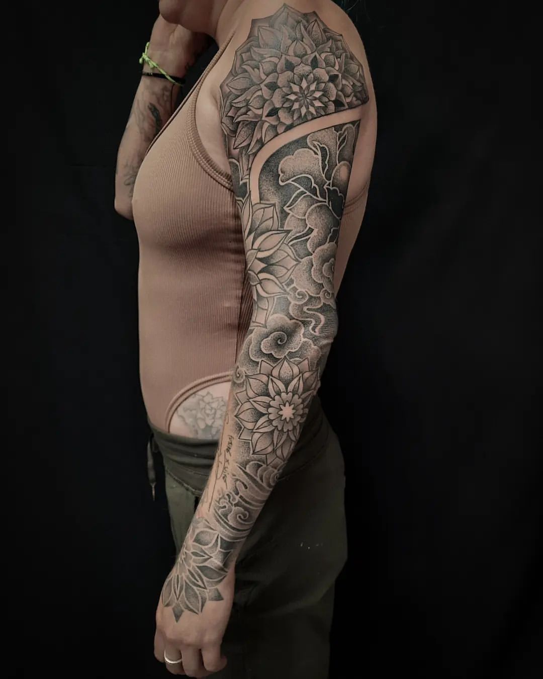 Dotowork Mandala Sleeve by Alex Arnautov at Black Gold Tattoo Co in Edmonton Alberta Canada