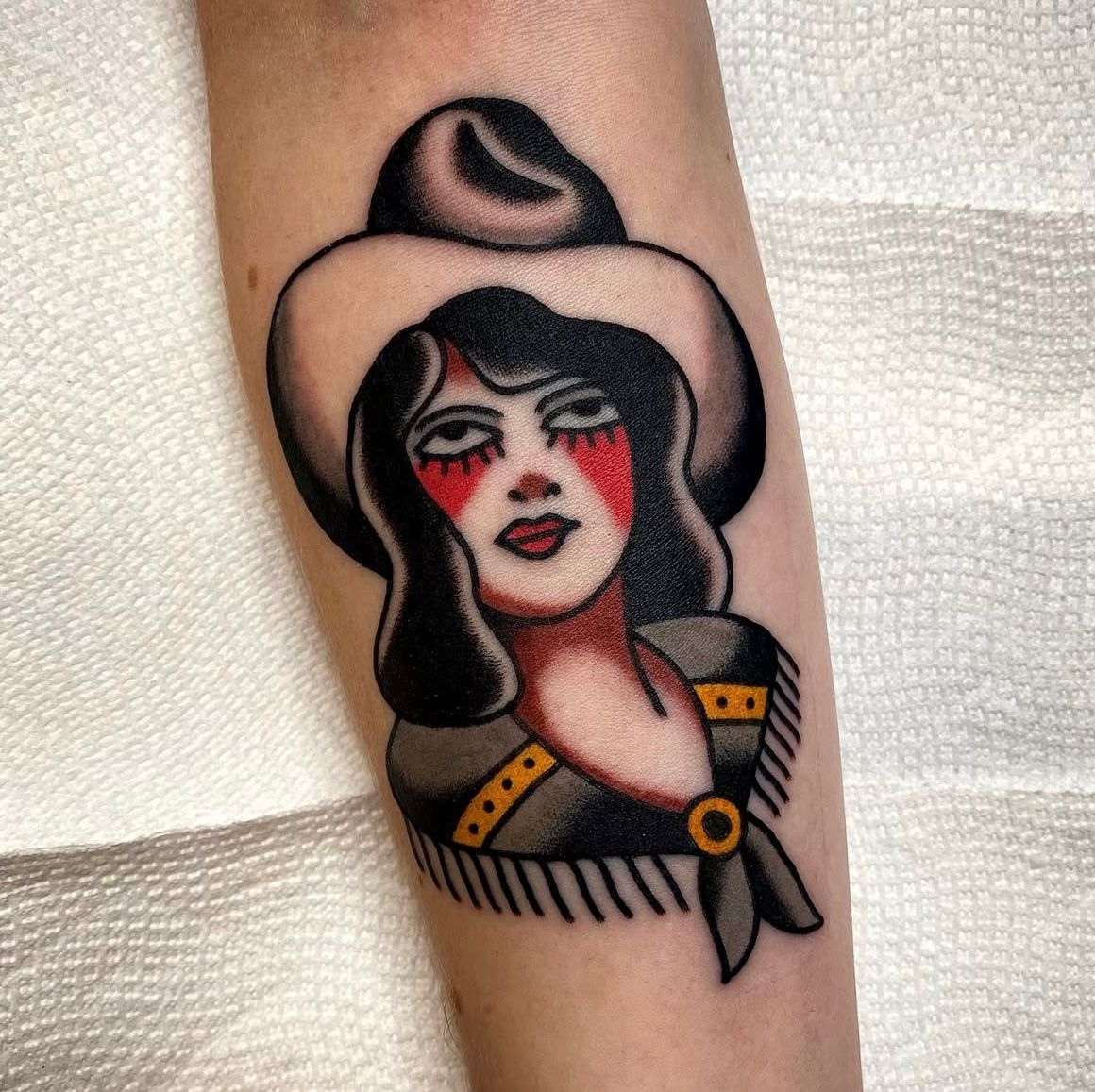 Cowgirl Tattoo by JD Pezderic at Silver Ghost Tattoo in Edmonton Alberta Canada