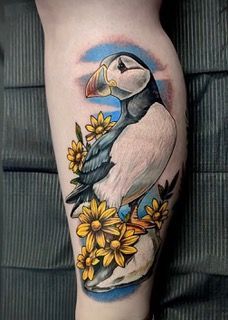 Puffin Tattoo by Toby Shipman at Silver Ghost Tattoo in Edmonton Alberta Canada