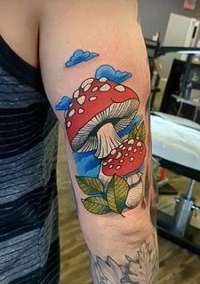 Mushrooms Tattoo by Toby Shipman at Silver Ghost Tattoo in Edmonton Alberta Canada