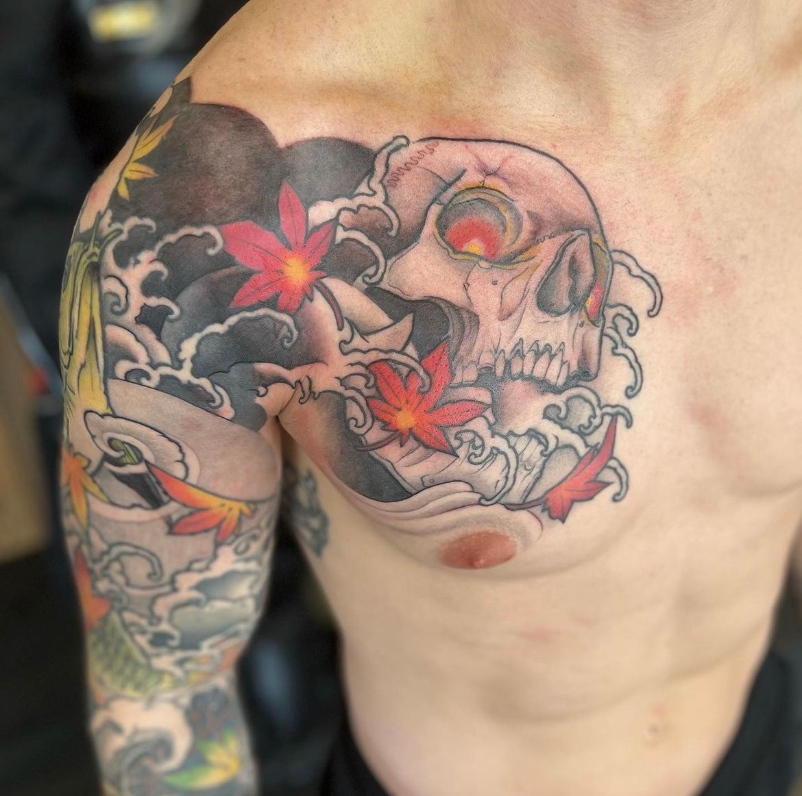 Skull Tattoo by Curt Semeniuk at Crimson Empire Tattoo in Edmonton Alberta Canada