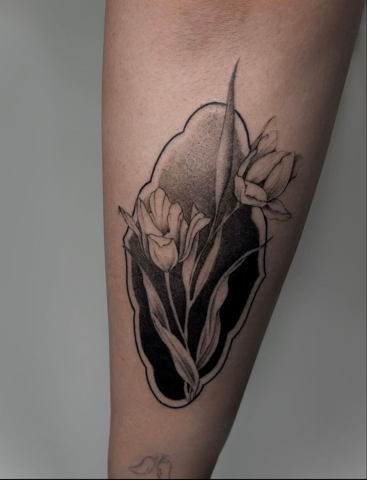 Floral Tattoo by Anastasiya at Silver Ghost Tattoo in Edmonton Alberta Canada