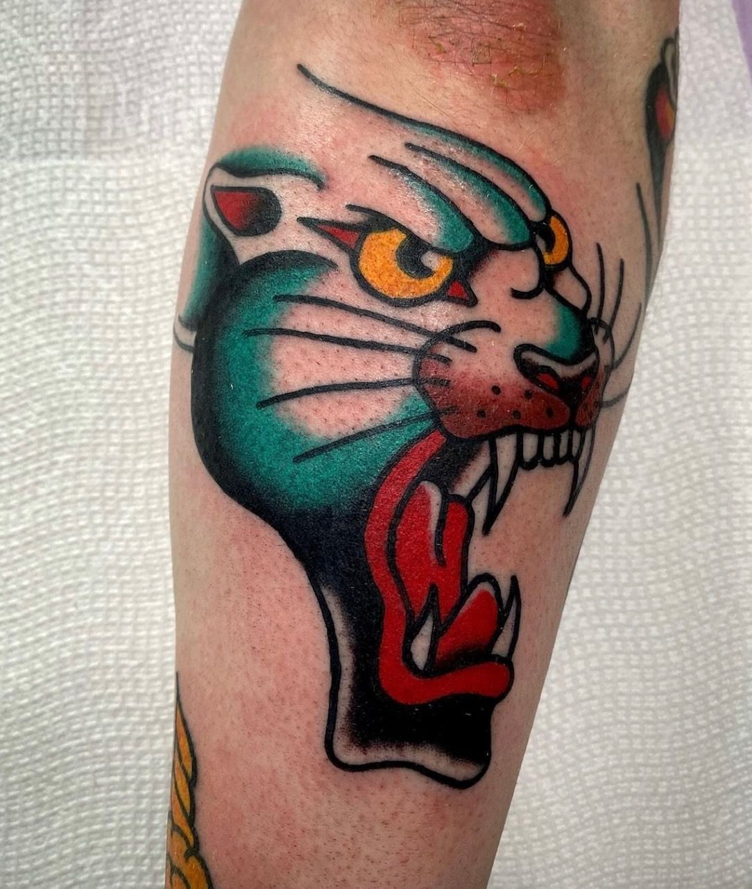 Panther Tattoo by JD Pezderic at Silver Ghost Tattoo in Edmonton Alberta Canada